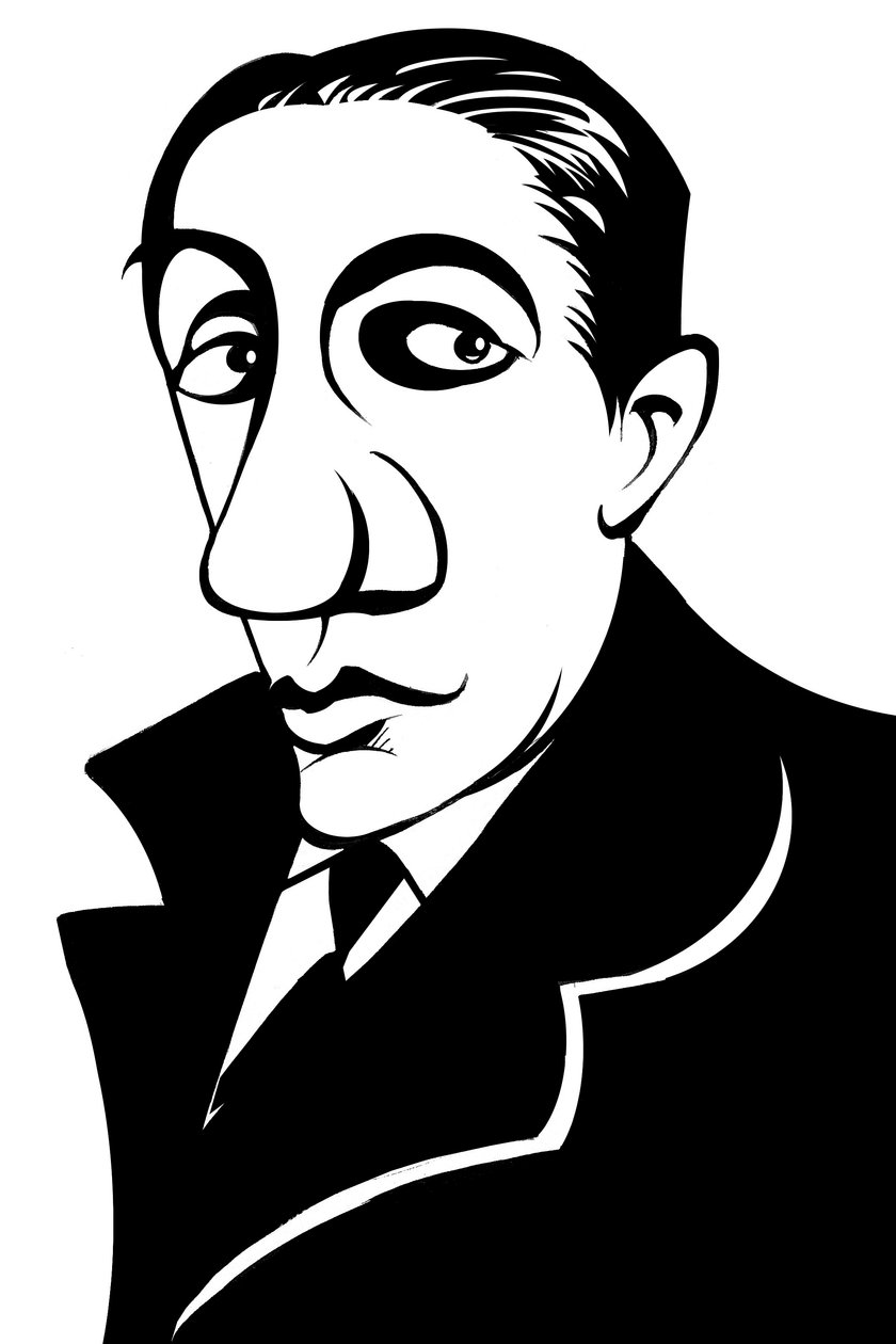 Alfredo Casella, olasz zeneszerző, (1883-1947) karikatúra alkotó: Neale Osborne