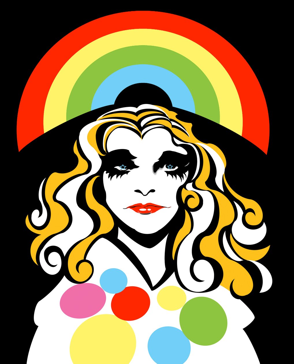Alison Goldfrapp, angol popénekes, színes grafikus karikatúra, 2010, Neale Osborne alkotó: Neale Osborne