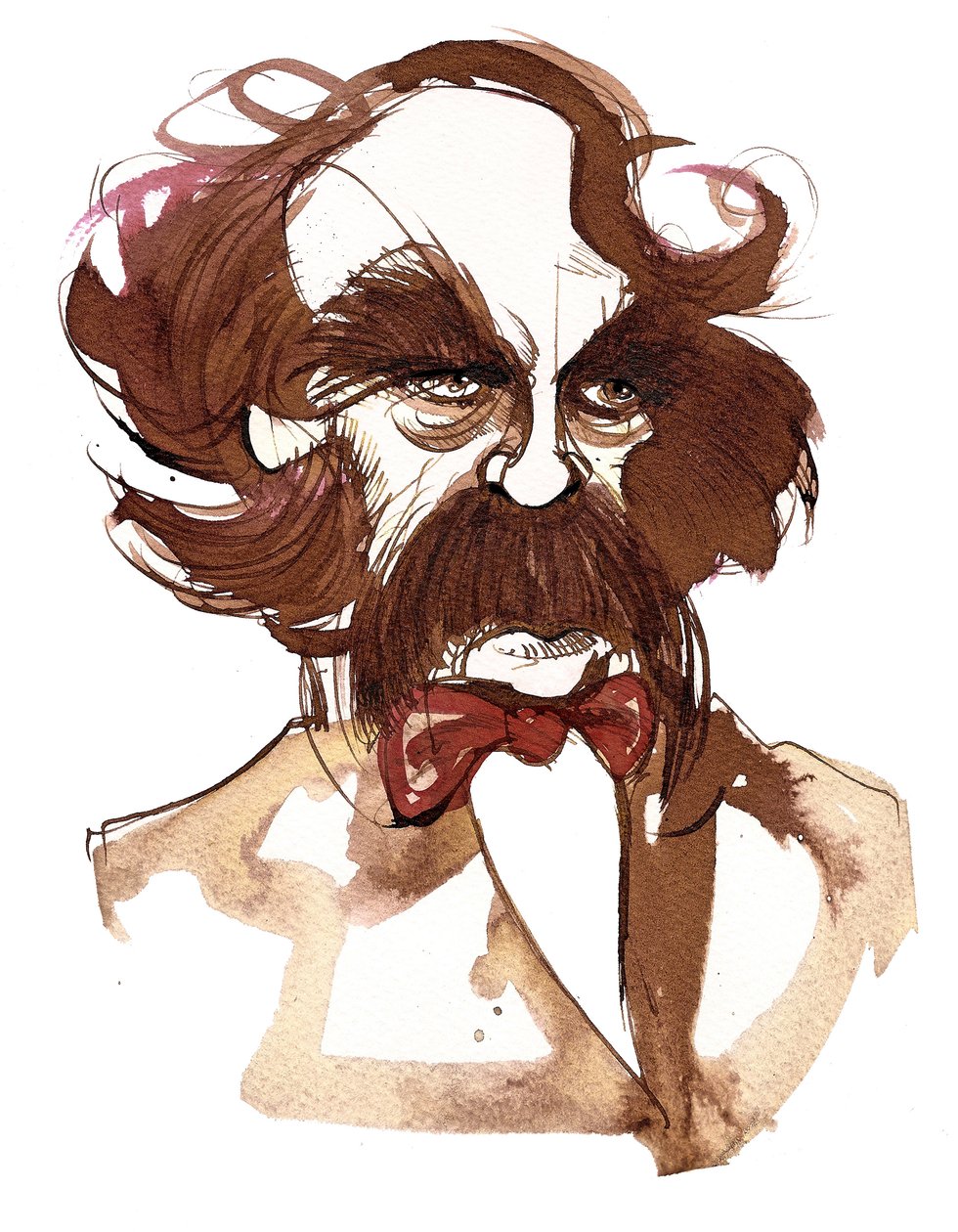 Nathaniel Hawthorne amerikai író (1804-64); karikatúra alkotó: Neale Osborne