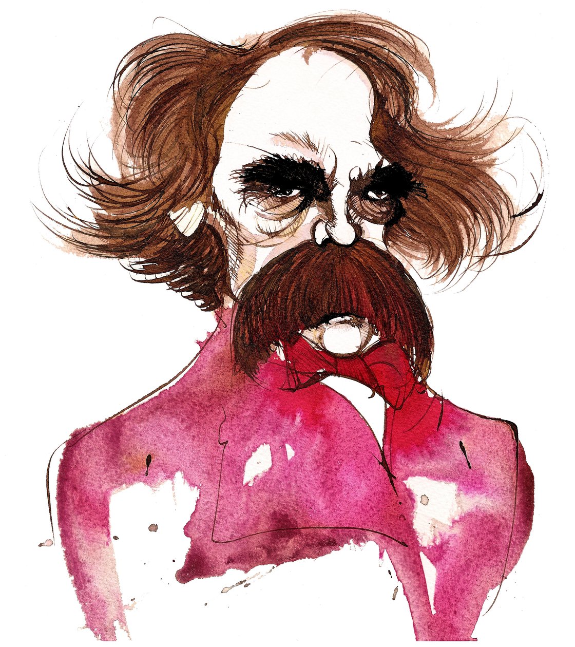 Nathaniel Hawthorne amerikai író (1804-64); karikatúra alkotó: Neale Osborne
