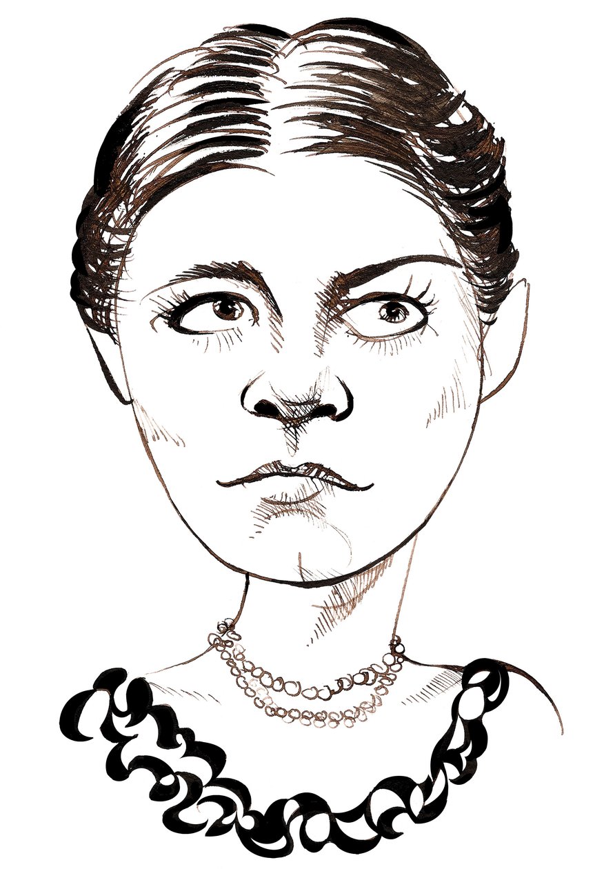 Amy Beach amerikai zeneszerző és zongoraművész (1867-1944) karikatúra alkotó: Neale Osborne
