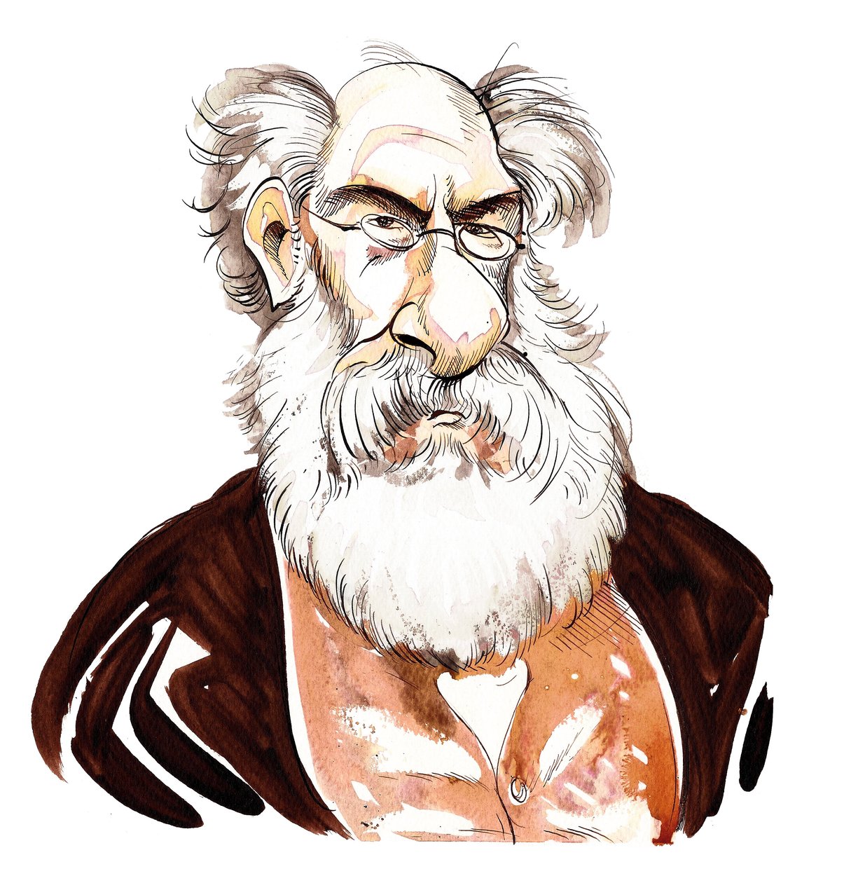 Anthony Trollope - az angol regényíró (1815-82) színes karikatúrája alkotó: Neale Osborne