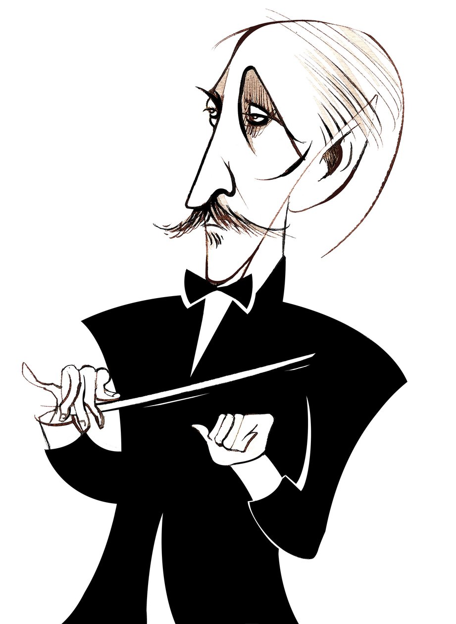 Arturo Toscanini, olasz karmester (1867 - 1957) karikatúra alkotó: Neale Osborne