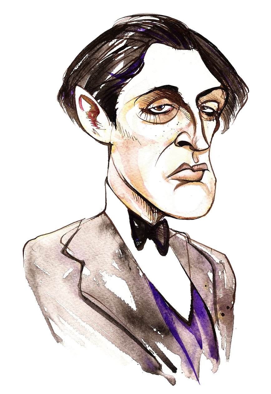 Alban Berg osztrák zeneszerző (1885-1935) ; karikatúra alkotó: Neale Osborne