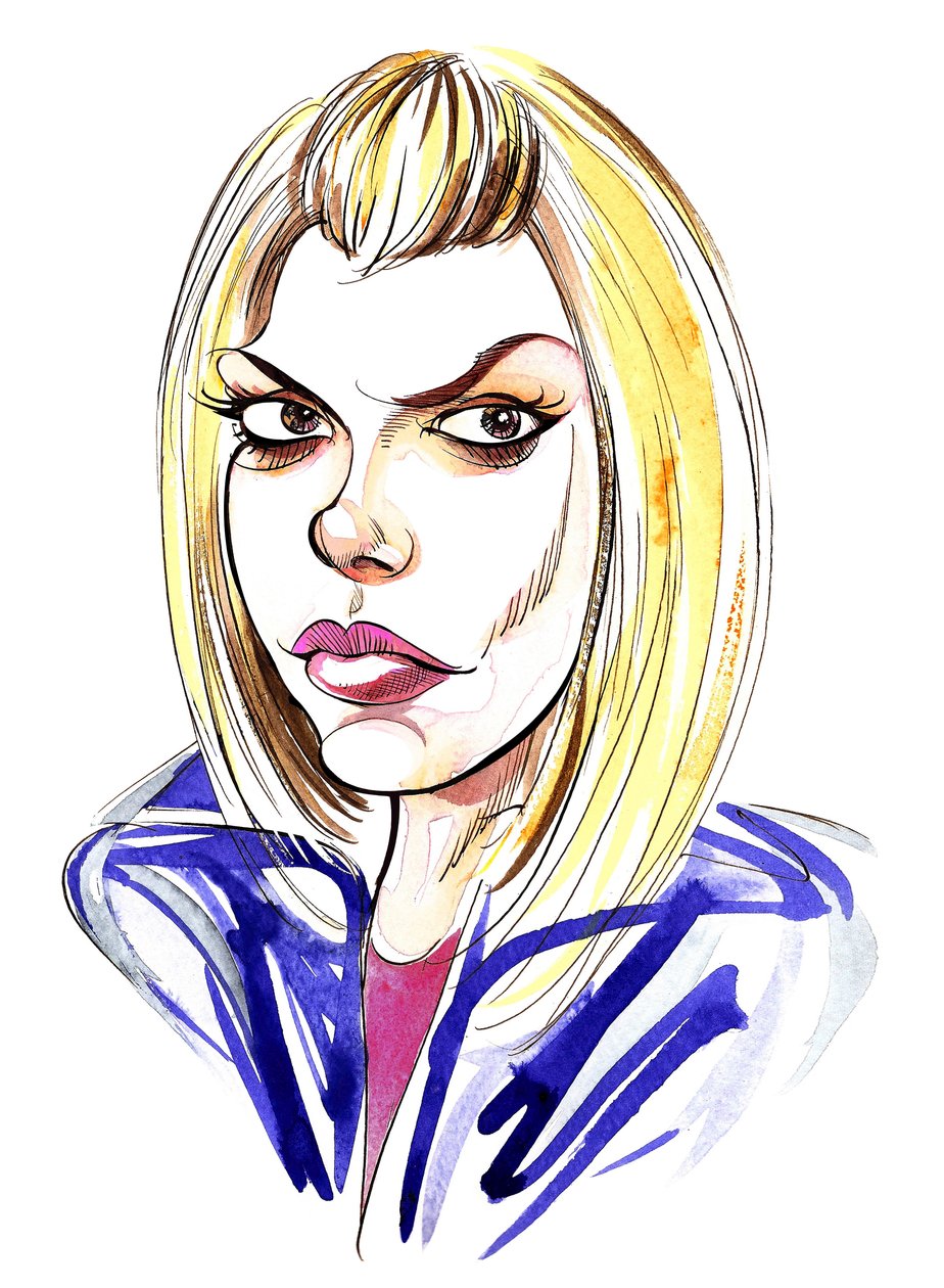 Billie Piper a Doctor Who asszisztenseként, Rose Tylerként a BBC sorozatában alkotó: Neale Osborne