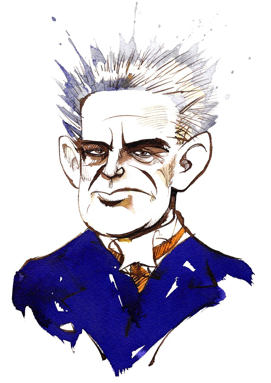 Carl Nielsen, dán zeneszerző és karmester (1865-1931); színes karikatúra alkotó: Neale Osborne
