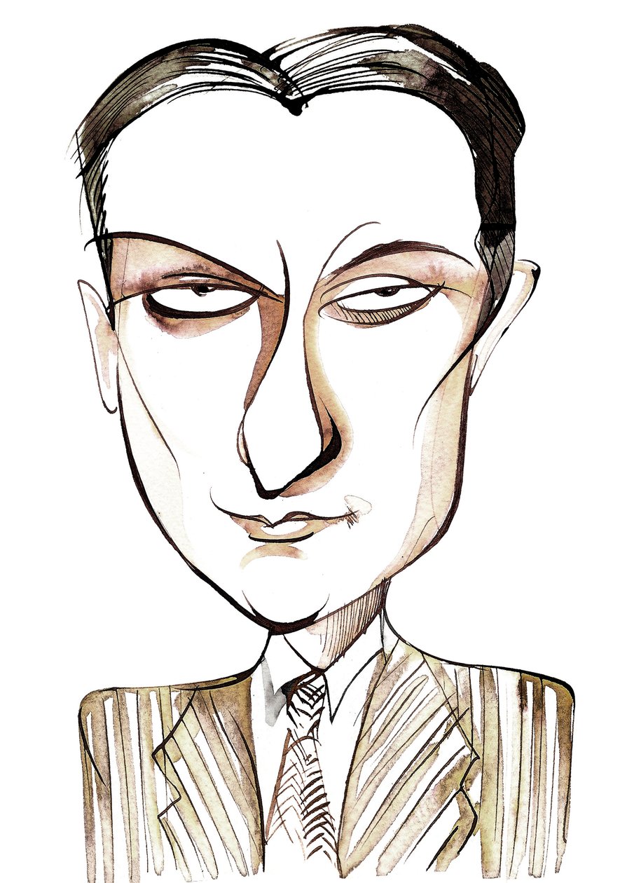 Dinu Lipatti román zongoraművész és zeneszerző (1917-1950), karikatúra alkotó: Neale Osborne