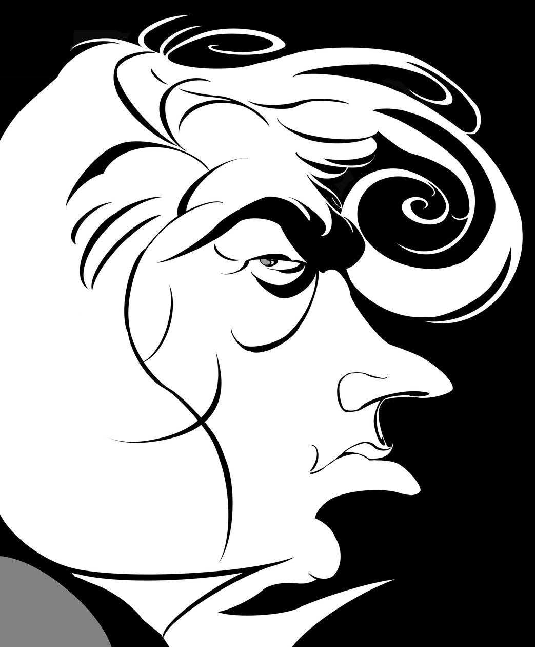 Dmitri Hvorostovsky - karikatúra az orosz operaénekesről (bariton) alkotó: Neale Osborne