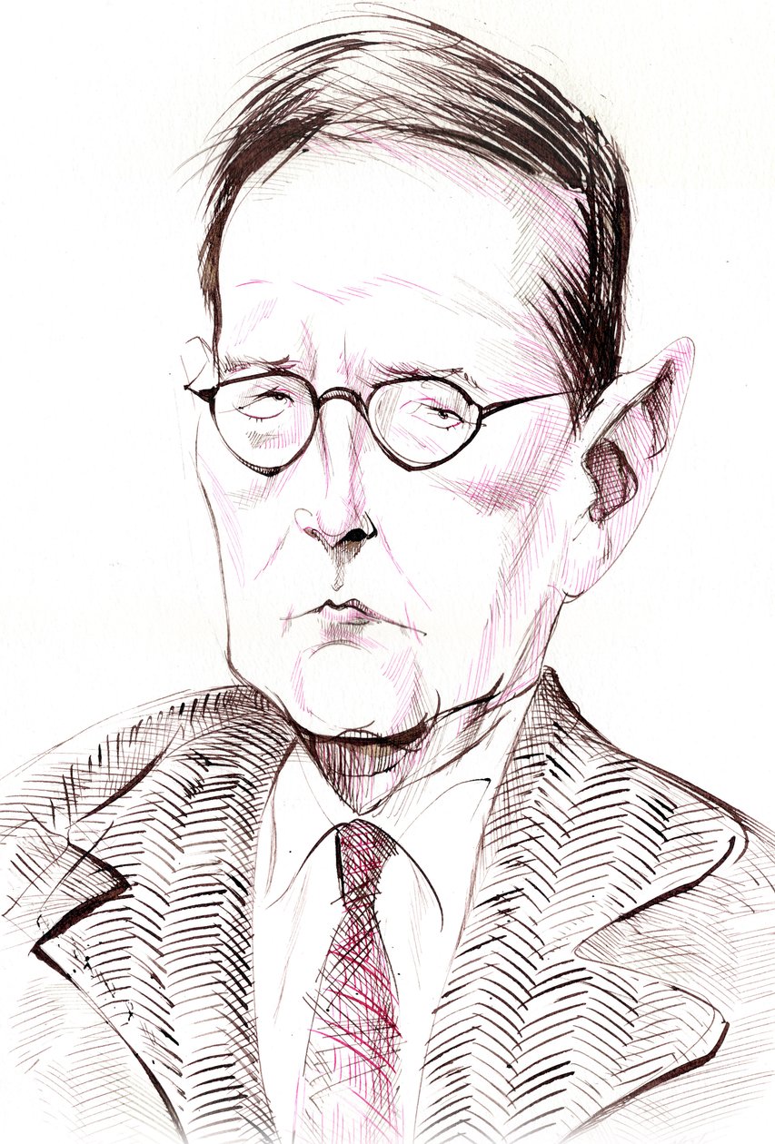 Dmitrij Sosztakovics - az orosz zeneszerző karikatúrája alkotó: Neale Osborne