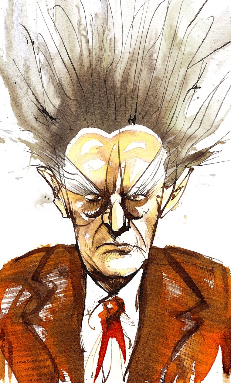 Edgard Varèse, francia származású amerikai zeneszerző (1883-1965); karikatúra alkotó: Neale Osborne