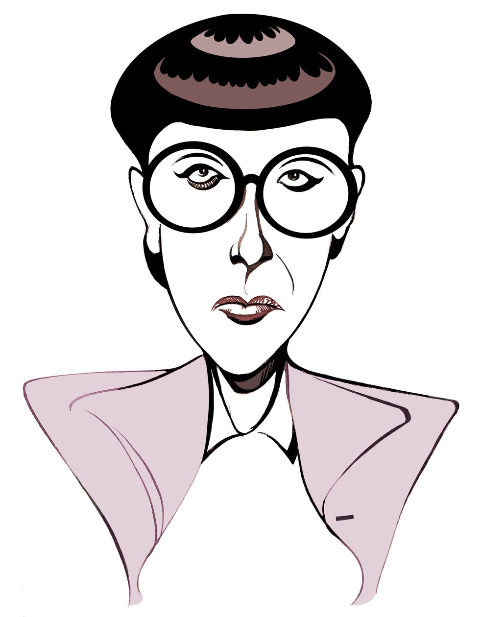 Edith Head amerikai jelmeztervező (1907 - 1981), karikatúra szemüveggel alkotó: Neale Osborne