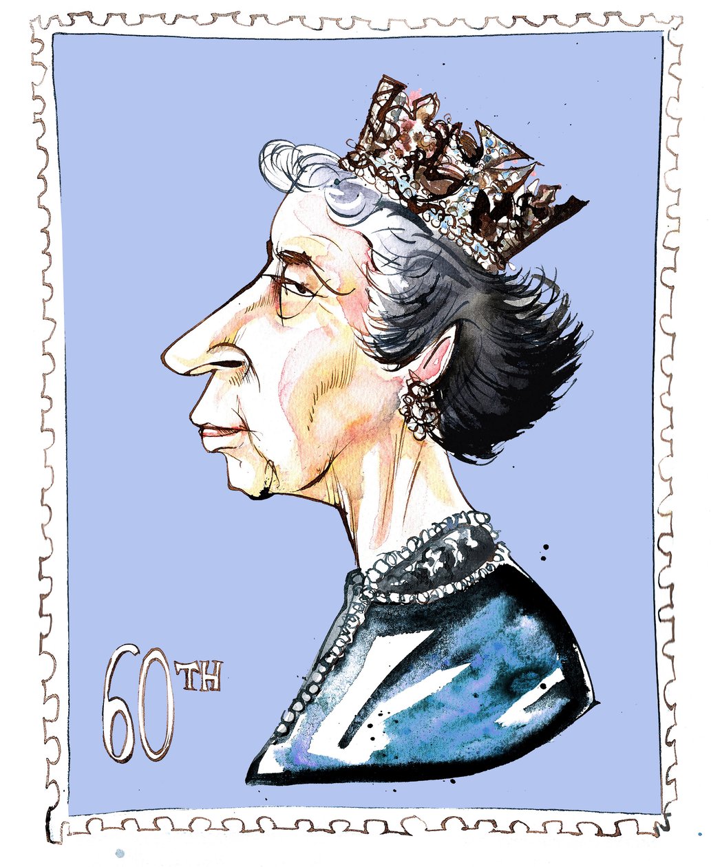 Elizabeth Windsor – karikatúra alkotó: Neale Osborne