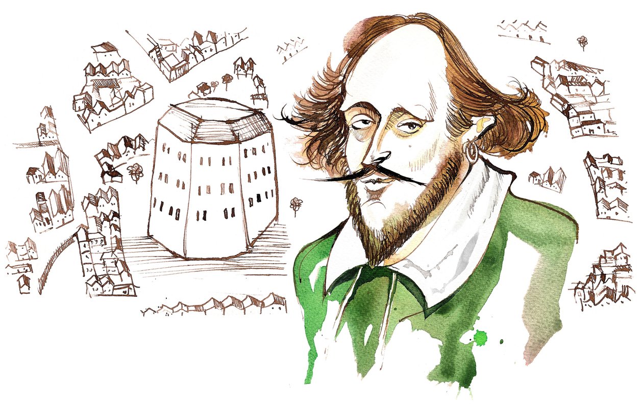 William Shakespeare angol drámaíró és költő (1564-1616); karikatúra alkotó: Neale Osborne