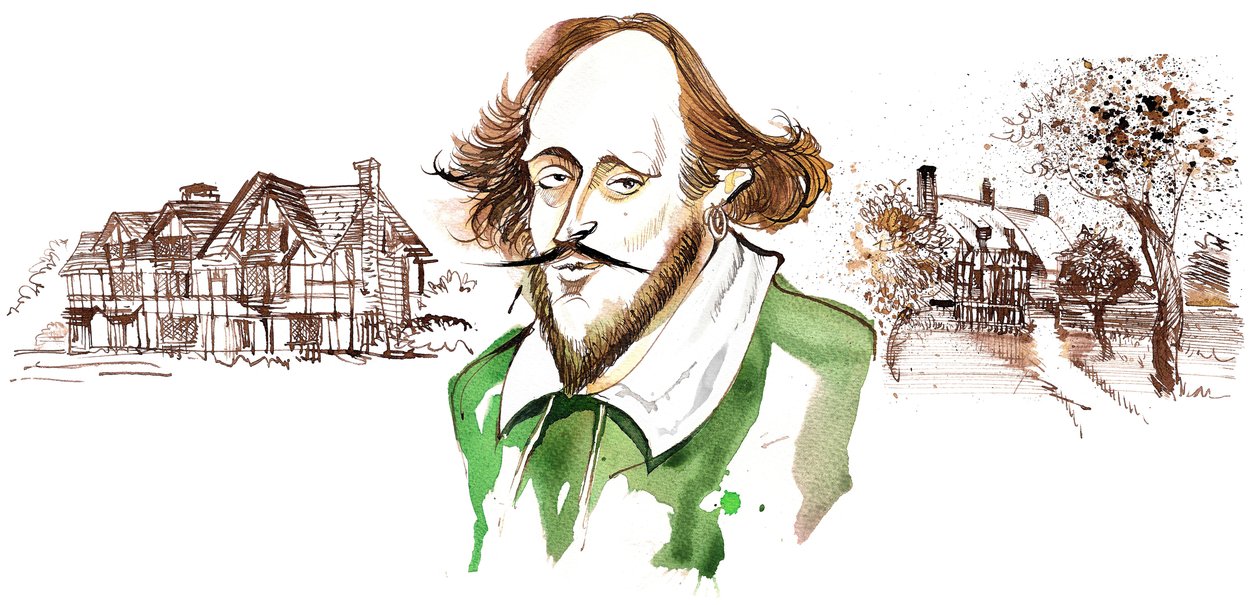 William Shakespeare angol drámaíró és költő (1564-1616); karikatúra alkotó: Neale Osborne