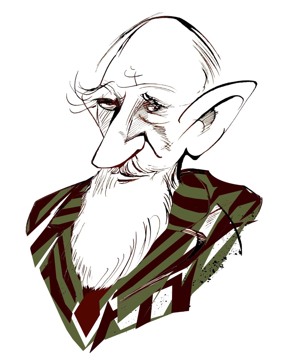 George Bernard Shaw, ír drámaíró színes karikatúra alkotó: Neale Osborne