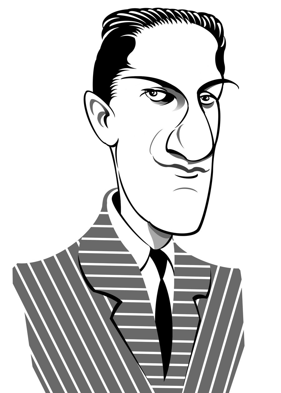George Gershwin amerikai zeneszerző, dalszerző és zongorista (született: Jakob Gershwin), (1898-1937) karikatúra alkotó: Neale Osborne