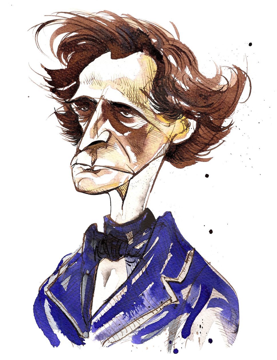 Hector Berlioz (francia zeneszerző, 1803-69) színes karikatúra alkotó: Neale Osborne