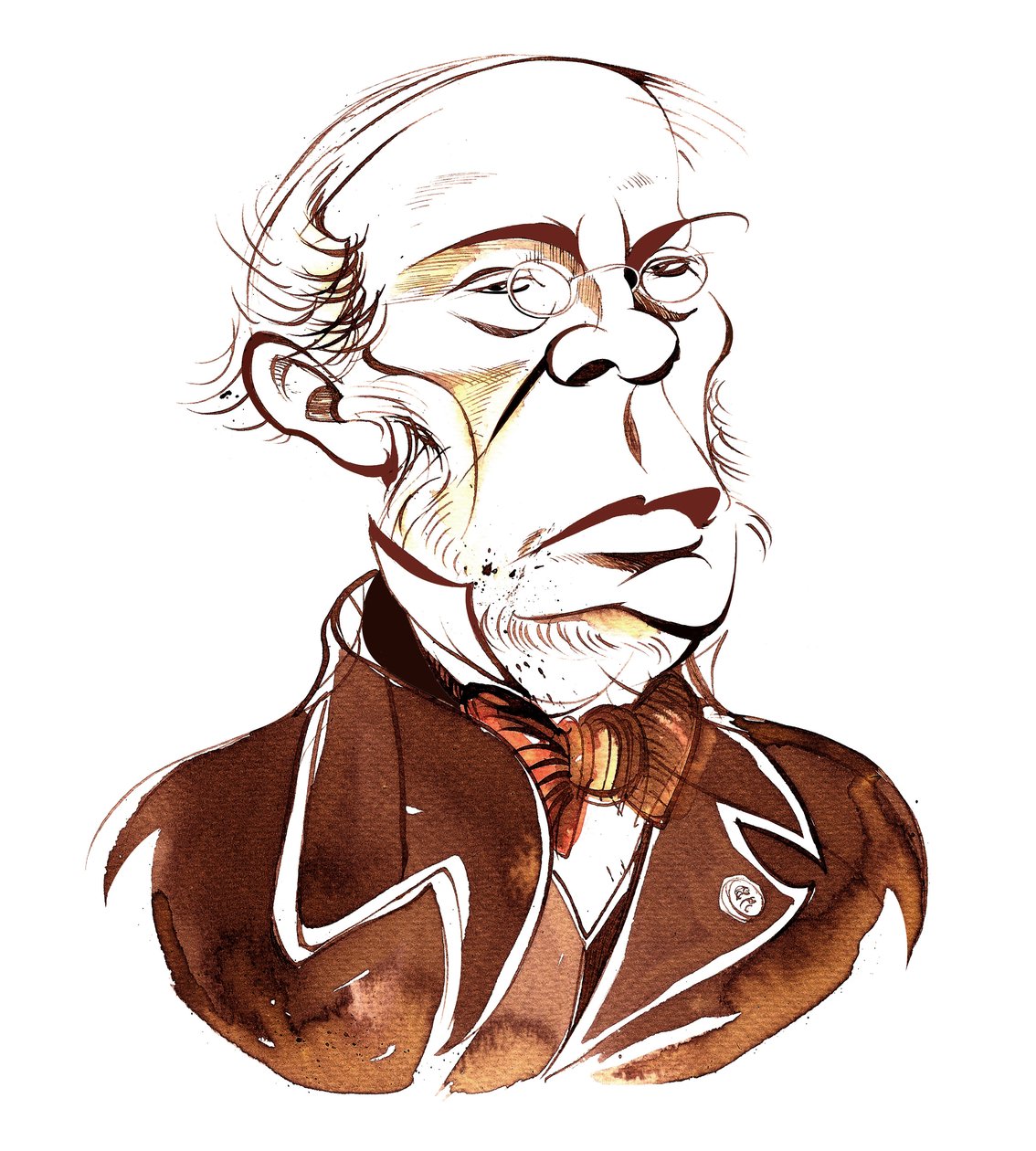 Jacques Fromental Halévy - szépia karikatúra alkotó: Neale Osborne
