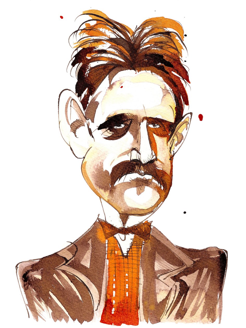Jean Sibelius, karikatúra fiatalemberként alkotó: Neale Osborne