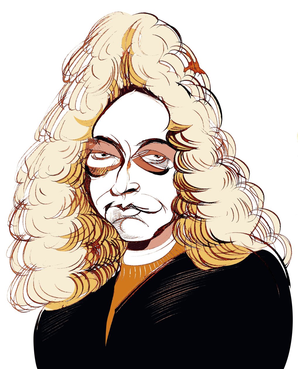 Johann Joseph Fux, osztrák zeneszerző színes karikatúra alkotó: Neale Osborne