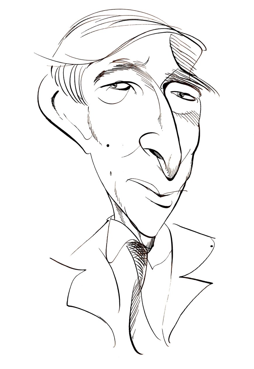 John Updike - karikatúra alkotó: Neale Osborne