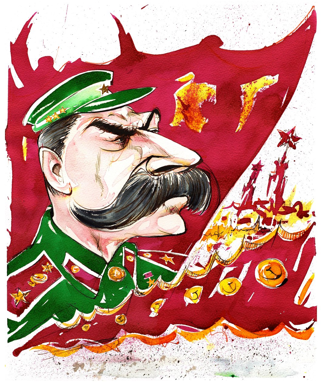 Joszif Sztálin - színes karikatúra alkotó: Neale Osborne