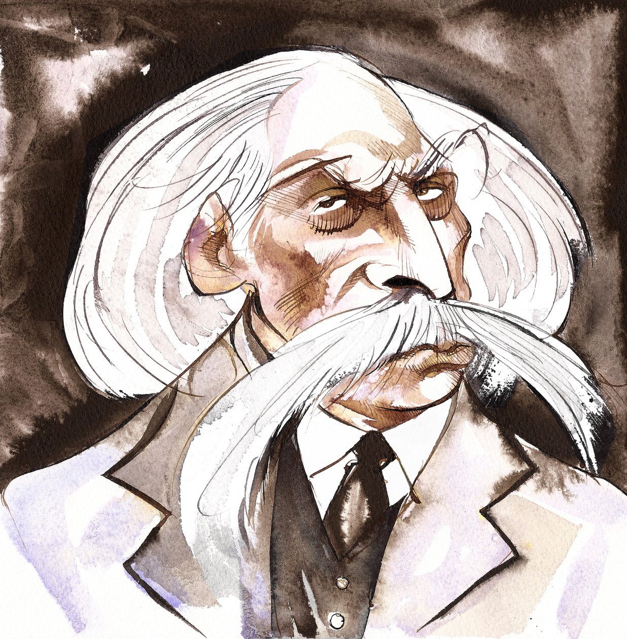 Goldmark Károly - Karl Goldmark (magyar zeneszerző, 1830-1915) színes karikatúra alkotó: Neale Osborne