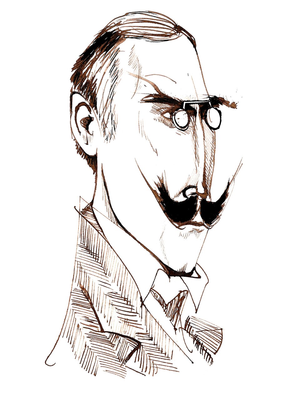 Knut Hamsun - karikatúra alkotó: Neale Osborne
