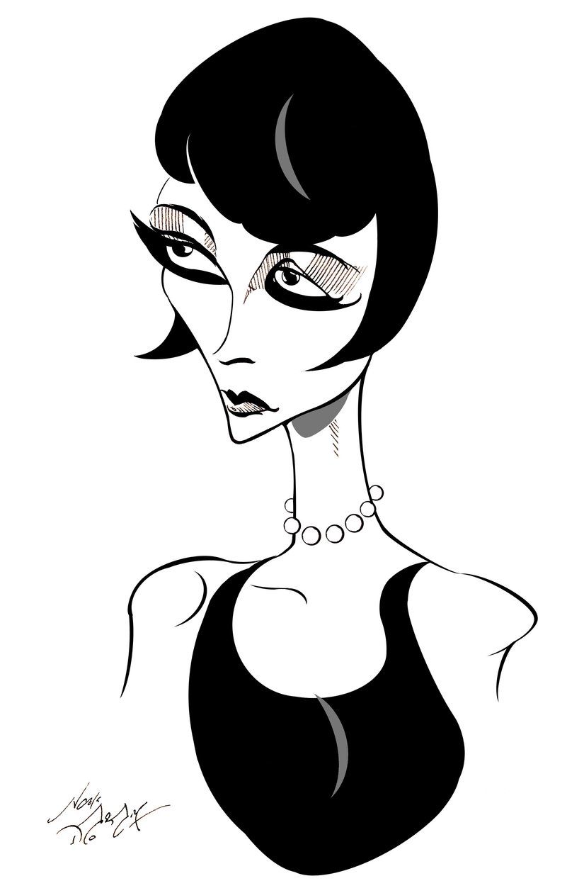 Louise Brooks - amerikai filmszínésznő karikatúrája (1906-85) alkotó: Neale Osborne