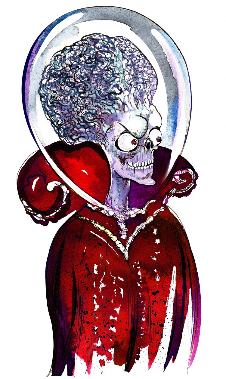 Marslakó vezető az 1996-os sci-fi Mars Attacks című filmből! alkotó: Neale Osborne