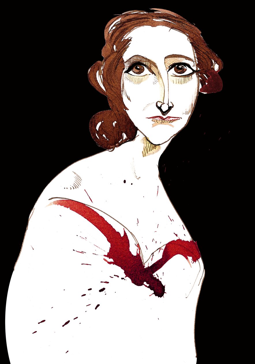 Mary Wollstonecraft Shelley - színes karikatúra alkotó: Neale Osborne