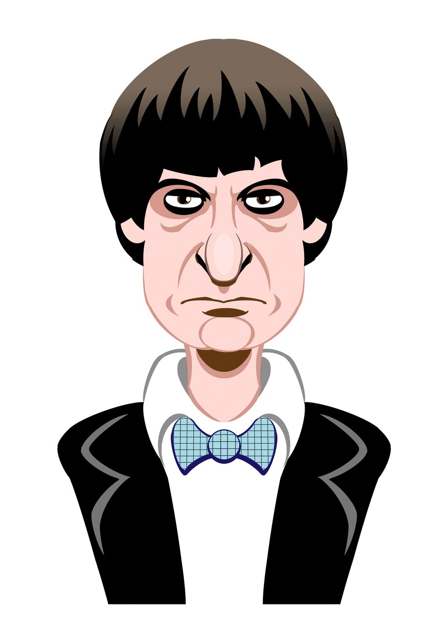 Patrick Troughton mint Doctor Who - karikatúra alkotó: Neale Osborne