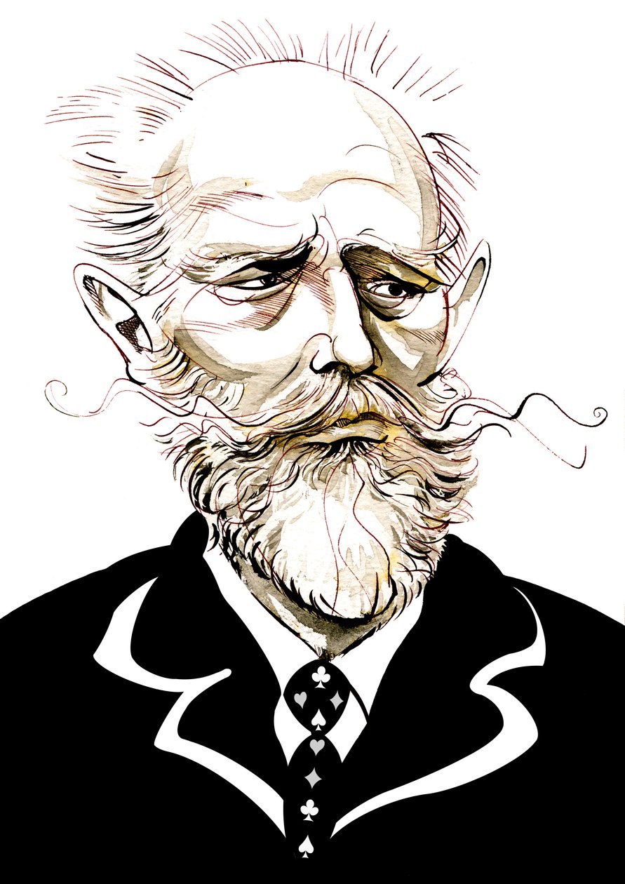 Pjotr Iljics Csajkovszkij - karikatúra alkotó: Neale Osborne