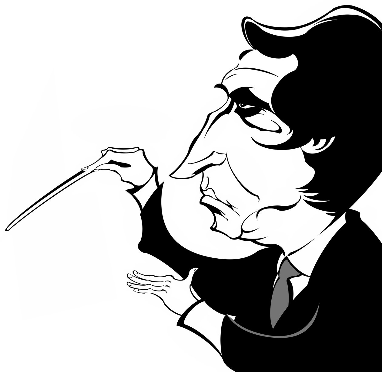 Riccardo Muti - karikatúra az olasz karmesterről alkotó: Neale Osborne