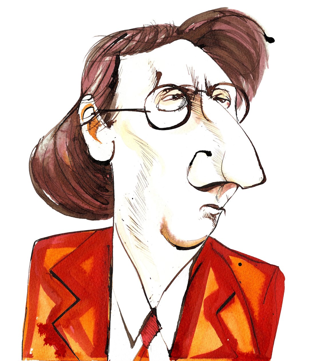 Rued Langgaard (1893-1952) dán zeneszerző és orgonaművész, karikatúra alkotó: Neale Osborne