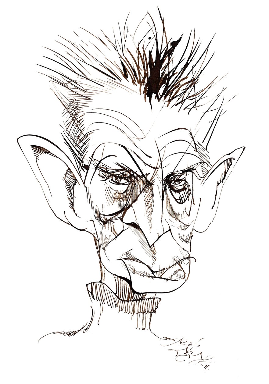 Samuel Beckett – ír író és drámaíró karikatúrája (1906-89) alkotó: Neale Osborne