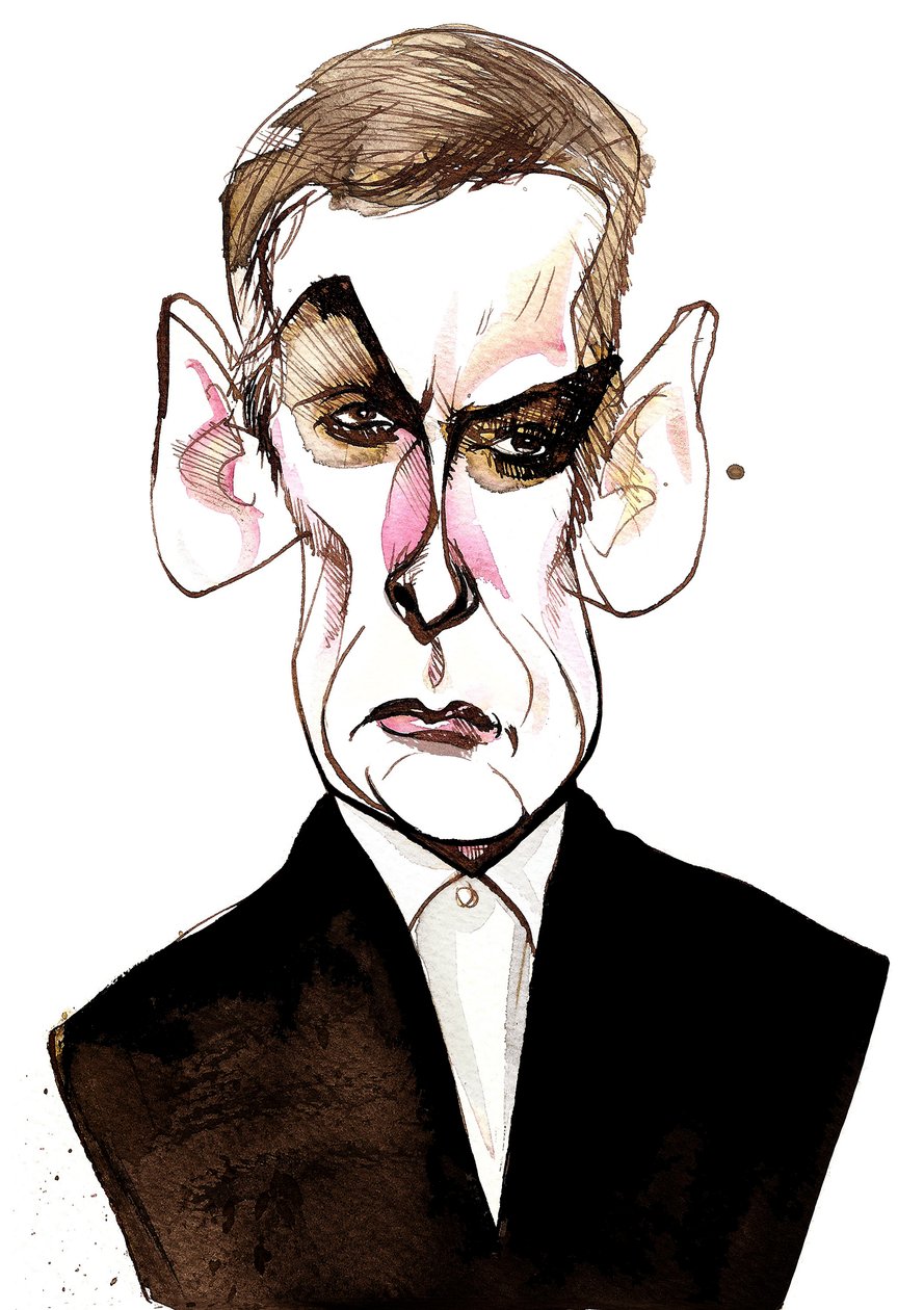 Peter Capaldi skót színész és filmrendező (született 1958); karikatúra alkotó: Neale Osborne