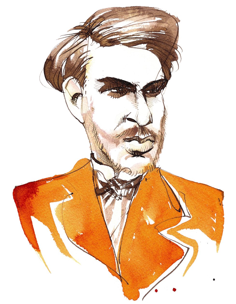 Szergej Tanejev (orosz zeneszerző, 1856-1915) karikatúrája fiatalemberként alkotó: Neale Osborne