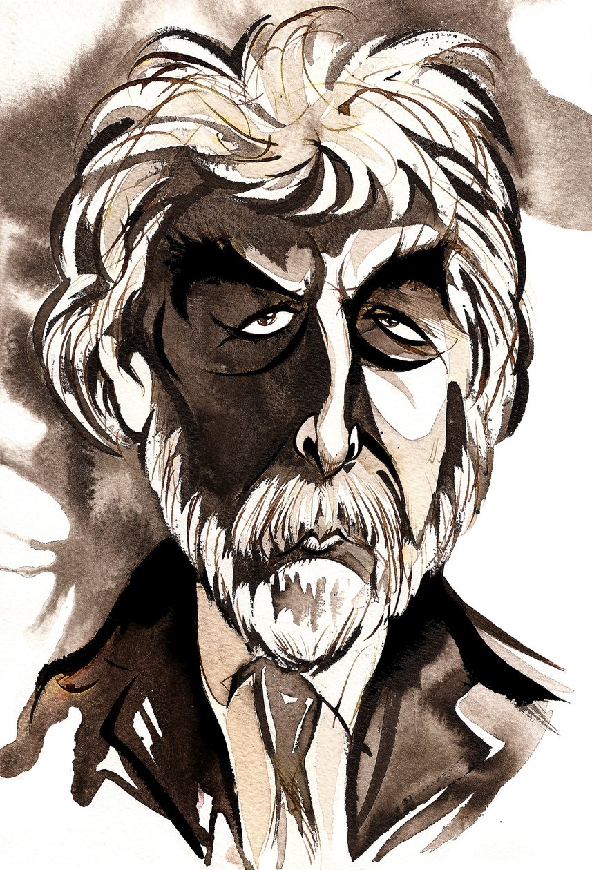 Sir Harrison Birtwistle - fekete-fehér karikatúra alkotó: Neale Osborne