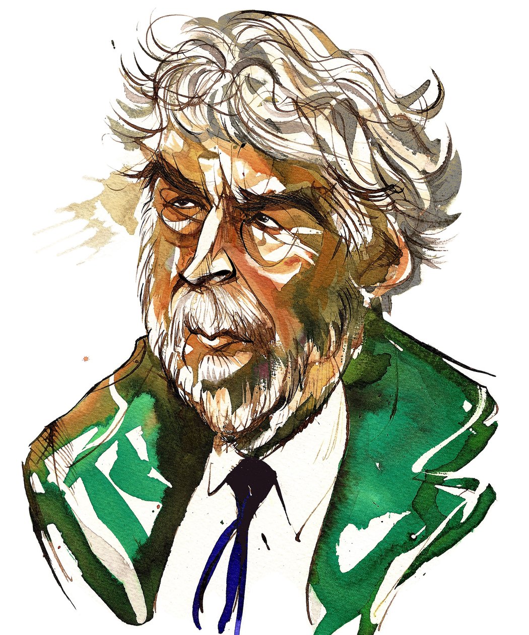Sir Harrison Birtwistle - színes karikatúra alkotó: Neale Osborne
