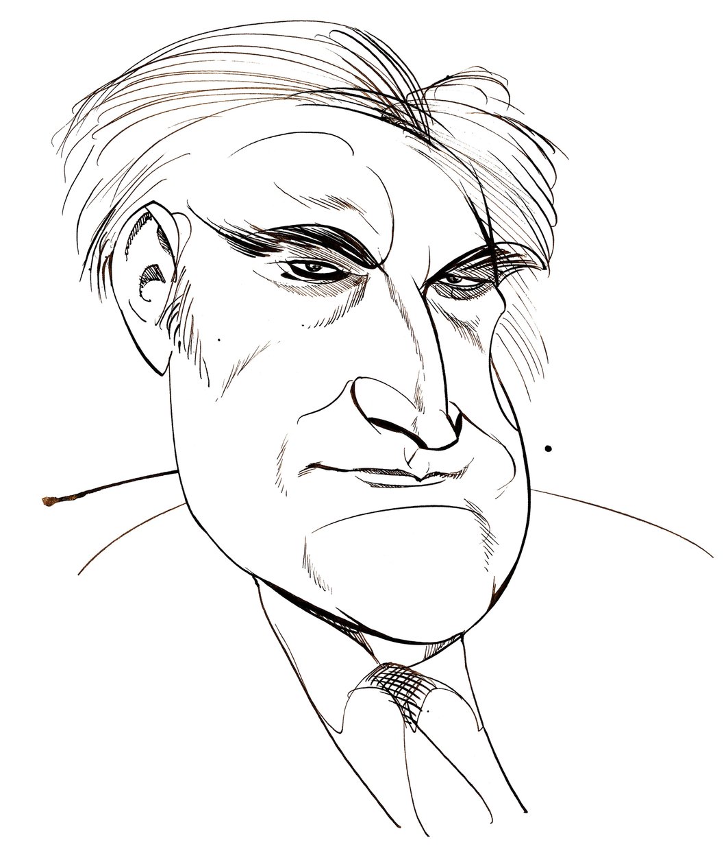 Ted Hughes - karikatúra a díjas angol költőről, 1930-1998 alkotó: Neale Osborne