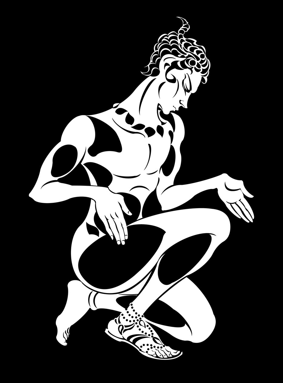 Vaslav Nijinsky, mint faun a LApres-midi dun faune-ban, Debussy orosz táncos és koreográfus (1890-1950), bw portré, 2004, Neale Osborne alkotó: Neale Osborne