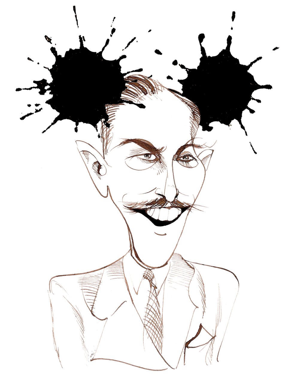 Walt Disney amerikai filmproducer, üzleti mágnás, karikaturista és animátor; Miki egérrel karikatúrázva alkotó: Neale Osborne