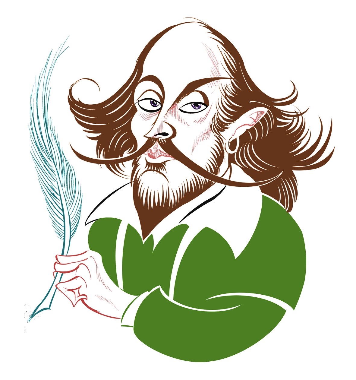William Shakespeare - színes karikatúra alkotó: Neale Osborne