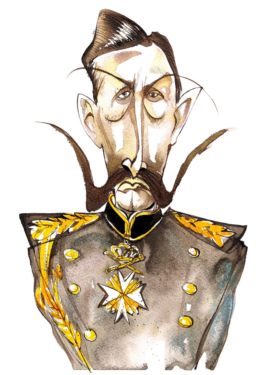 II. Vilmos, német császár; porosz király (1859-1941); színes karikatúra alkotó: Neale Osborne