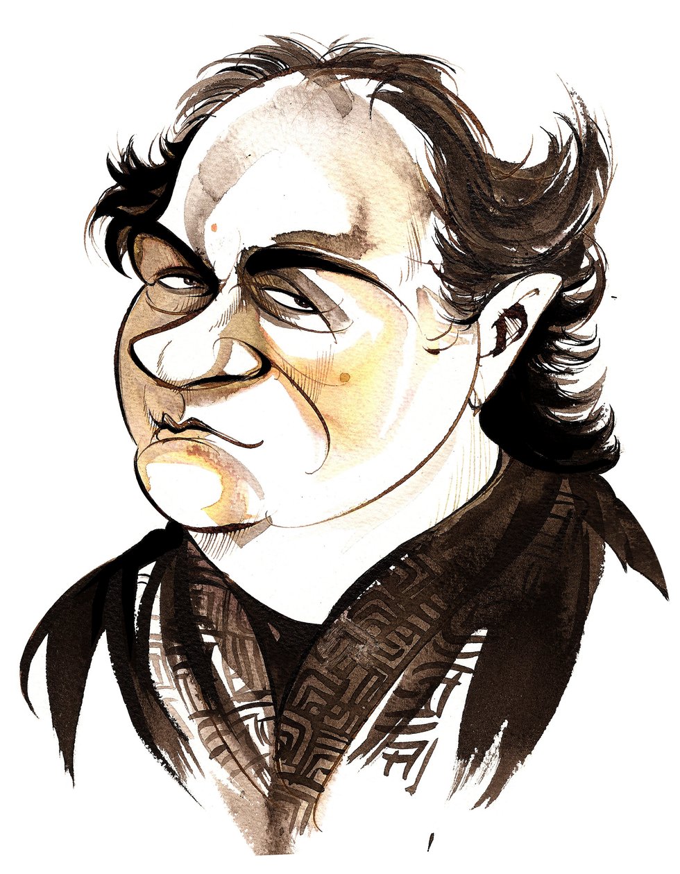 Wolfgang Rihm - színes karikatúra alkotó: Neale Osborne