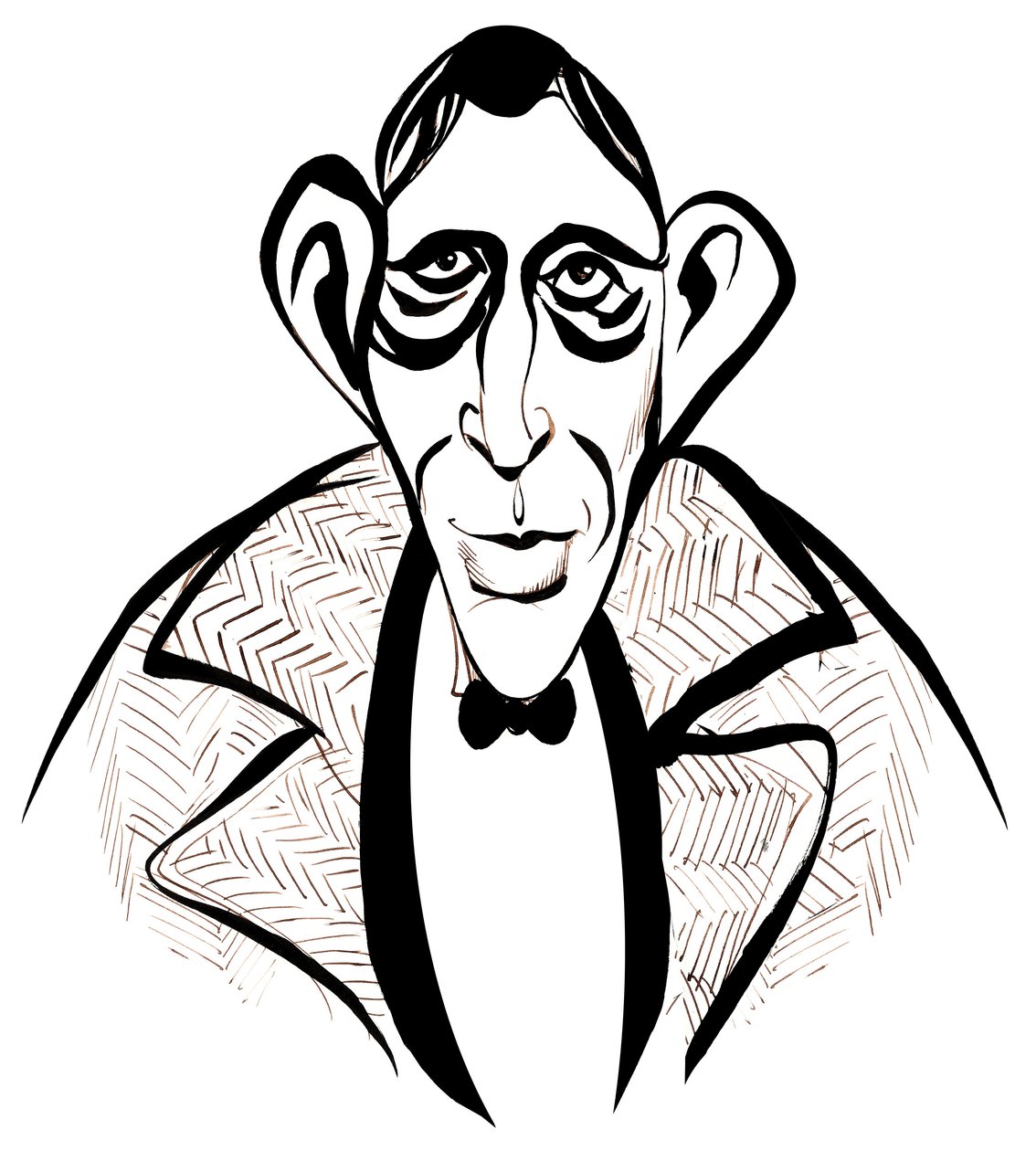 Wystan Hugh Auden - fekete-fehér karikatúra alkotó: Neale Osborne