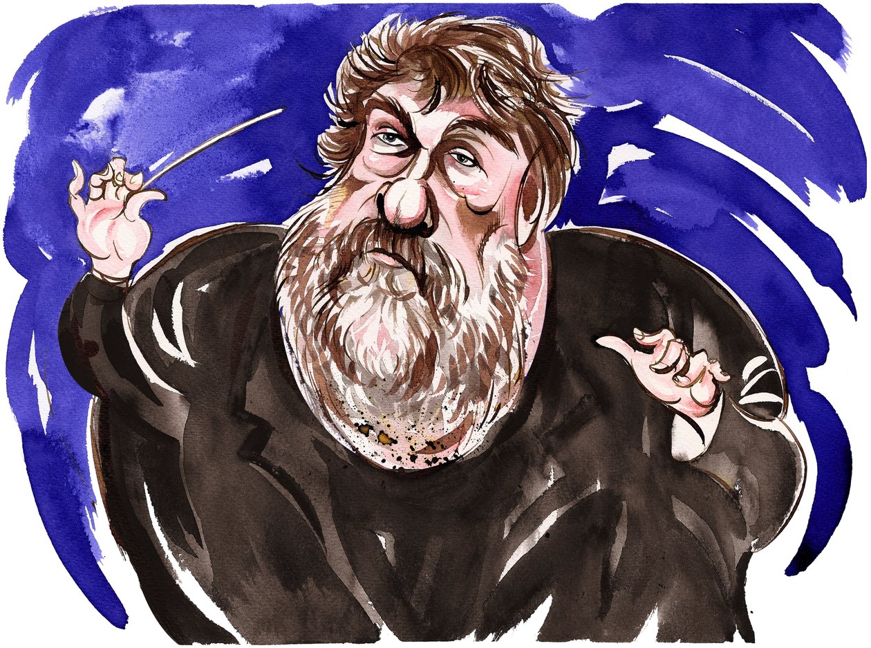 Oliver Knussen - színes karikatúra alkotó: Neale Osborne