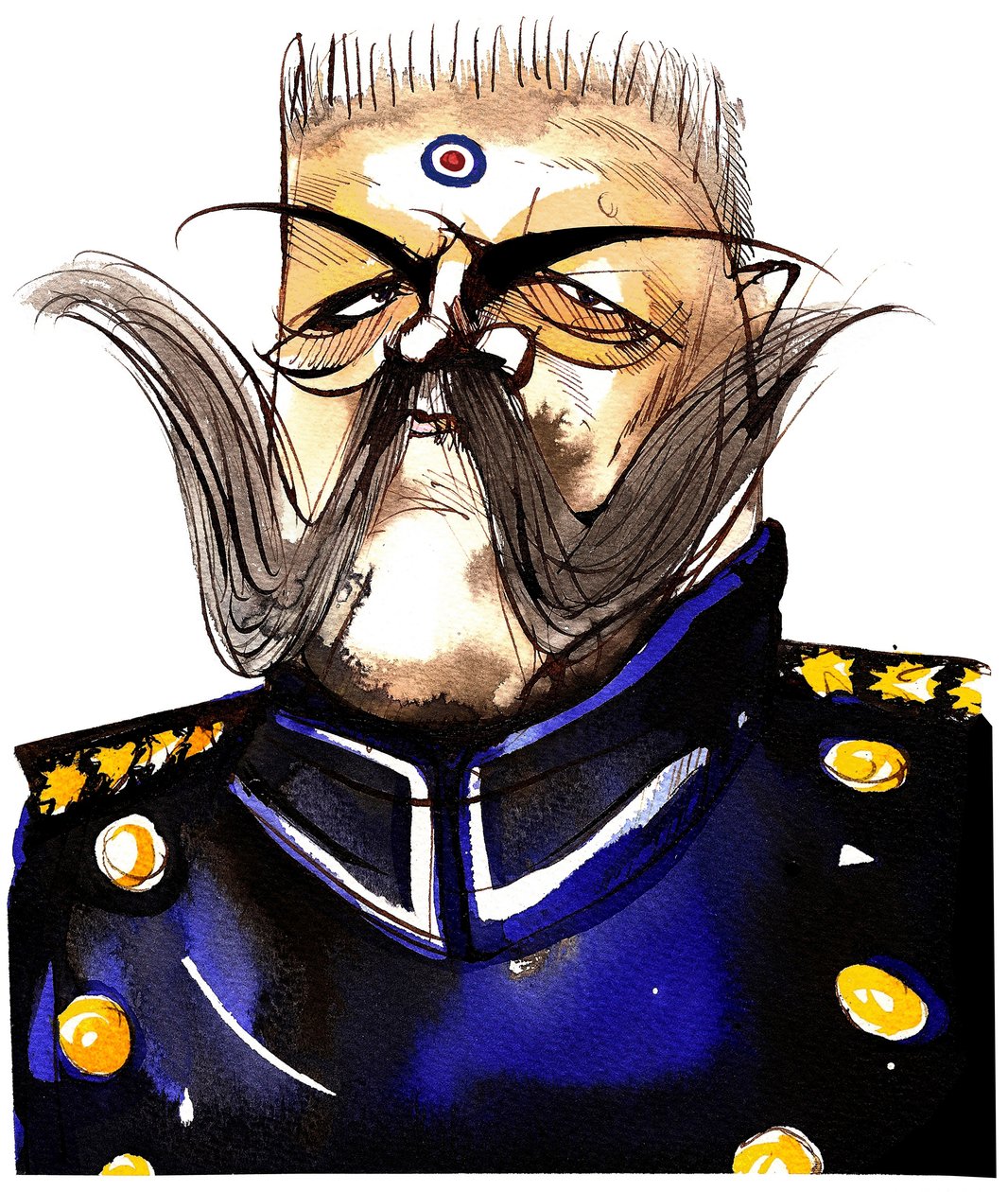 Paul von Hindenburg - lengyel származású német tábornok és elnök (1847-1934); színes karikatúra. alkotó: Neale Osborne