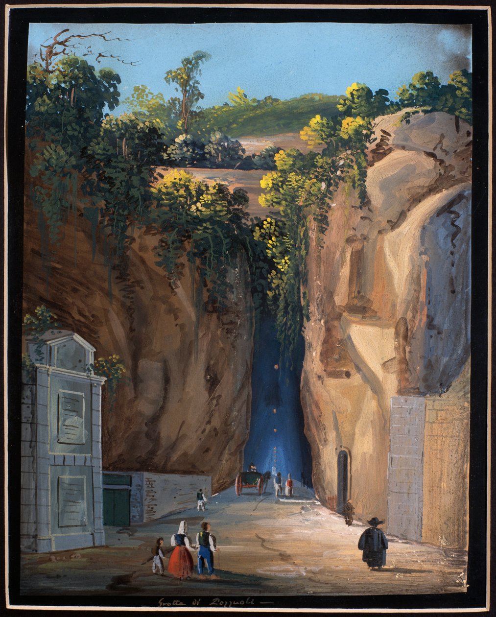 Pozzuoli-barlang (guache) alkotó: Neapolitan School